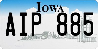IA license plate AIP885