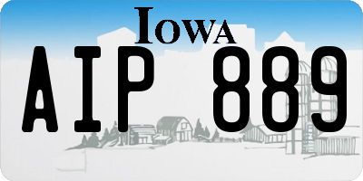 IA license plate AIP889