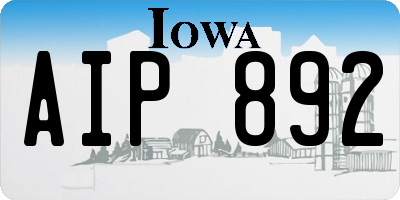 IA license plate AIP892