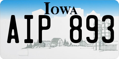 IA license plate AIP893