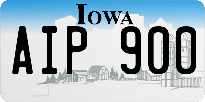 IA license plate AIP900