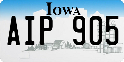 IA license plate AIP905