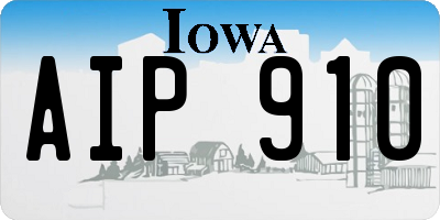 IA license plate AIP910
