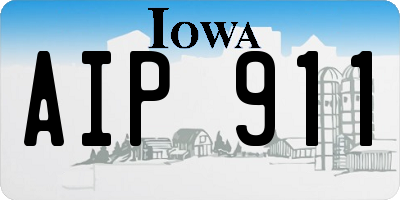 IA license plate AIP911