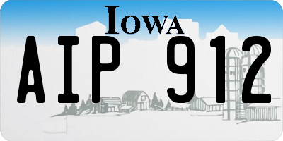 IA license plate AIP912