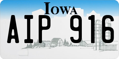 IA license plate AIP916