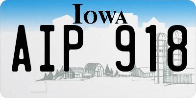 IA license plate AIP918