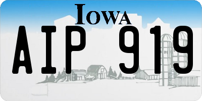IA license plate AIP919