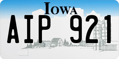 IA license plate AIP921