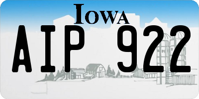 IA license plate AIP922