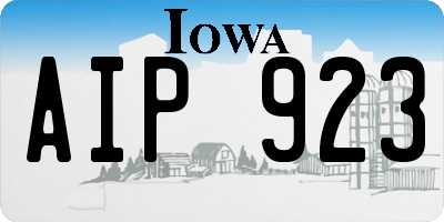 IA license plate AIP923