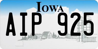 IA license plate AIP925
