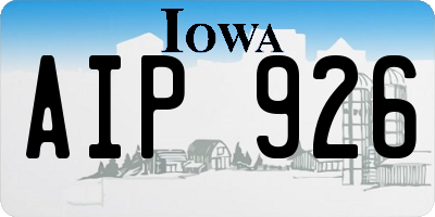 IA license plate AIP926