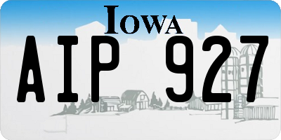 IA license plate AIP927
