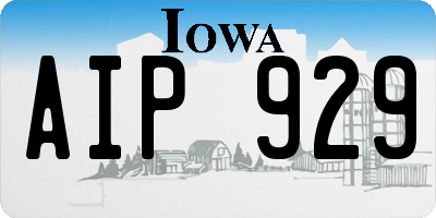 IA license plate AIP929