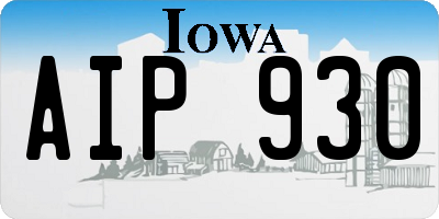 IA license plate AIP930