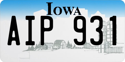 IA license plate AIP931