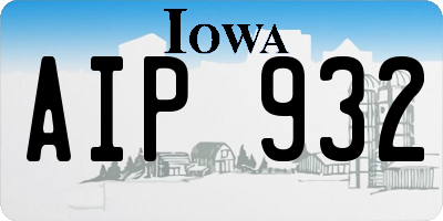 IA license plate AIP932