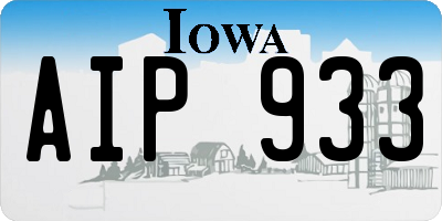 IA license plate AIP933