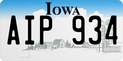 IA license plate AIP934