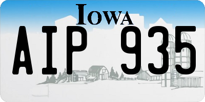 IA license plate AIP935