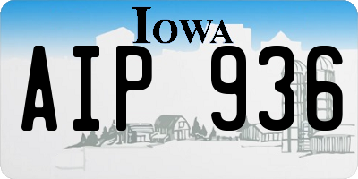 IA license plate AIP936
