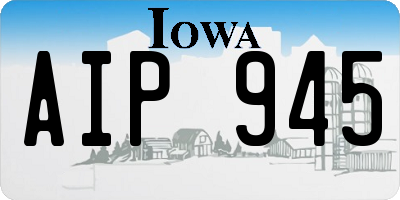 IA license plate AIP945