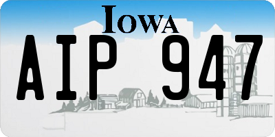 IA license plate AIP947