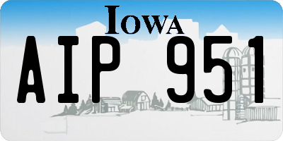 IA license plate AIP951