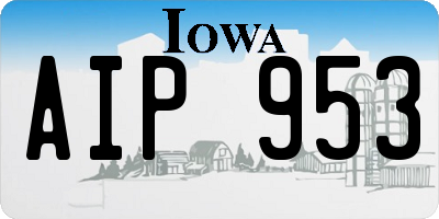 IA license plate AIP953