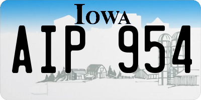 IA license plate AIP954