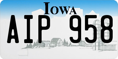 IA license plate AIP958