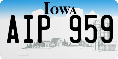 IA license plate AIP959