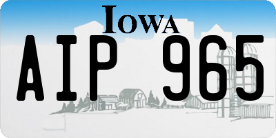 IA license plate AIP965