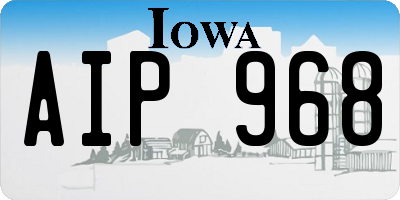 IA license plate AIP968