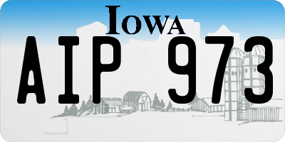 IA license plate AIP973