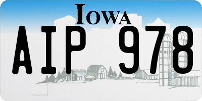 IA license plate AIP978