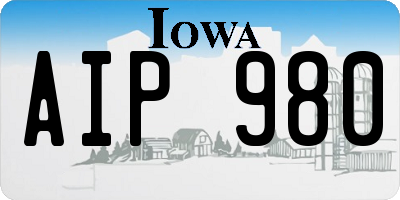 IA license plate AIP980
