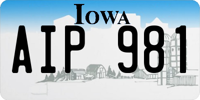 IA license plate AIP981