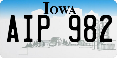IA license plate AIP982