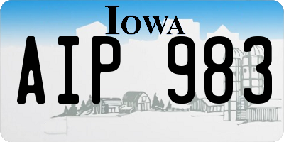 IA license plate AIP983