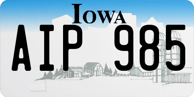 IA license plate AIP985