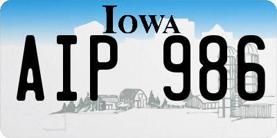 IA license plate AIP986