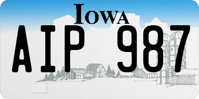 IA license plate AIP987
