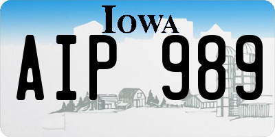 IA license plate AIP989