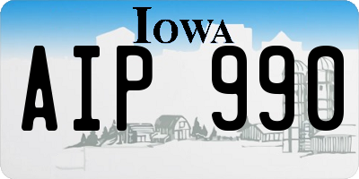 IA license plate AIP990