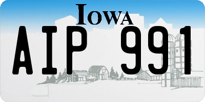 IA license plate AIP991