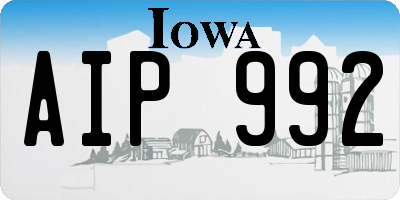 IA license plate AIP992
