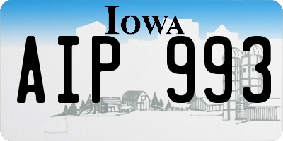 IA license plate AIP993