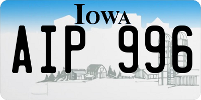 IA license plate AIP996